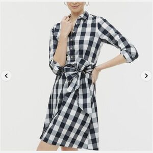 Like New J Crew Factory Gingham Poplin Dress